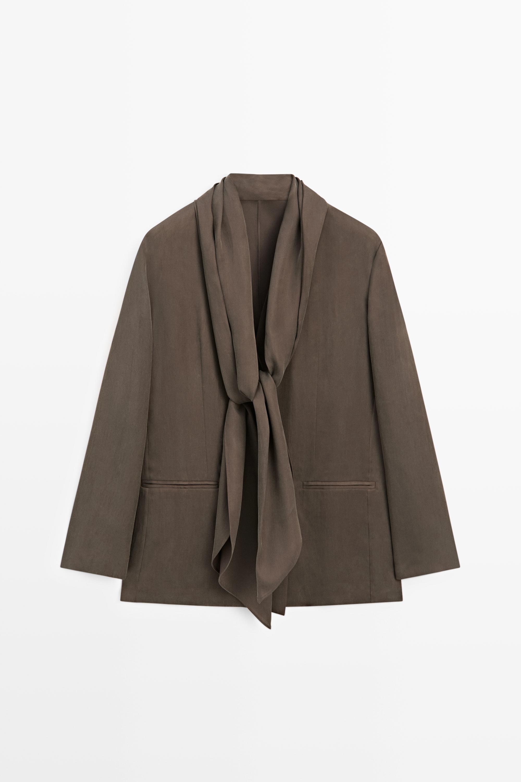 Surchemise fluide détail nœud total look